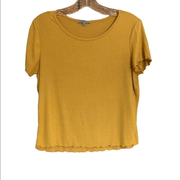 Charlotte Russe Tops - Charlotte Russe Mustard Ribbed Short Sleeved Tshirt, Juniors Size Medium